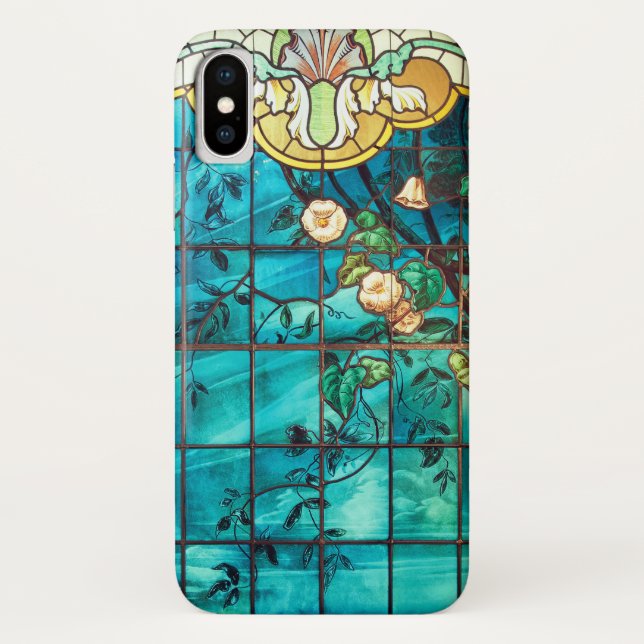 Art nouveau stained glass look floral Victorian Case-Mate iPhone Case (Back)
