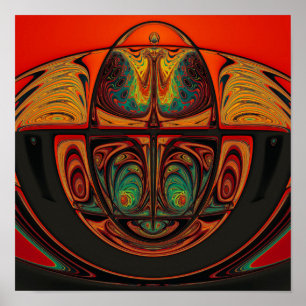 Art Nouveau Style Abstract  Art Poster