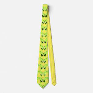 Art Nouveau Style Butterfly Lime Green Tie