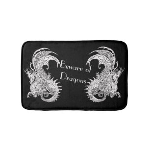 Art Nouveau style Dragon Bath Mat