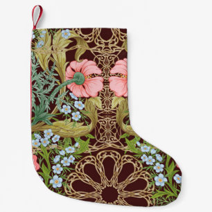 Art Nouveau Style Floral: Coloured Vintage Pattern Small Christmas Stocking