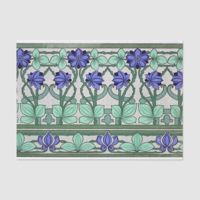 Art Nouveau Style Flowers and Foliage Tissue Paper (Front)