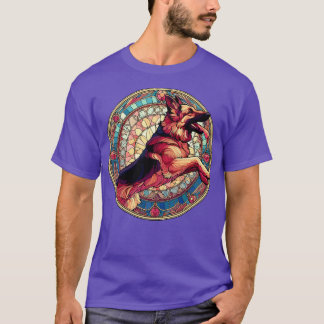 Art Nouveau Style German Shepherd Alsation Dog T-Shirt