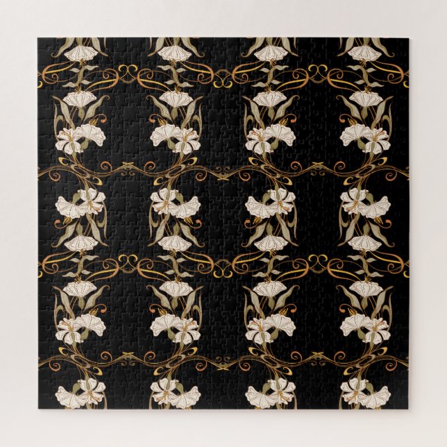Art Nouveau Style: Gold-Black Vintage. Jigsaw Puzzle (Vertical)