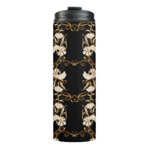 Art Nouveau Style: Gold-Black Vintage. Thermal Tumbler