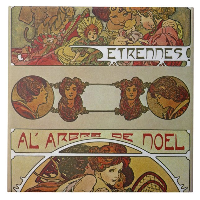 Art Nouveau Style, Mucha Tile (Front)