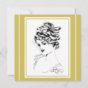 Art Nouveau Style Portrait Lady 1917 Hi-Def Print