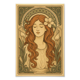 Art Nouveau Style Women Art Photo Print