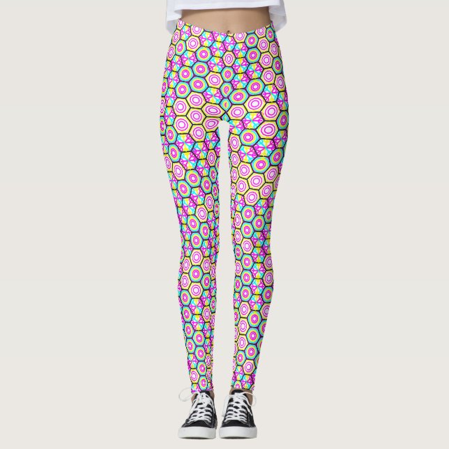 Art Nouveau Styles Geometrical Pattern  Leggings (Front)