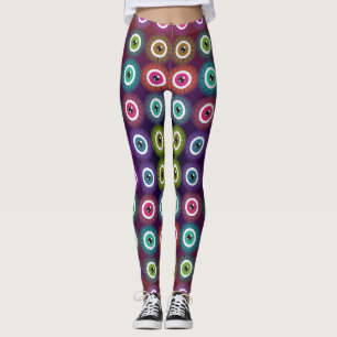 Art Nouveau Styles Mystical Eye Pattern Leggings 
