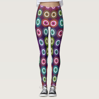Art Nouveau Styles Mystical Eye Pattern Leggings