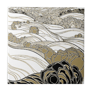 Art Nouveau Stylish Country Rolling Hills Tile