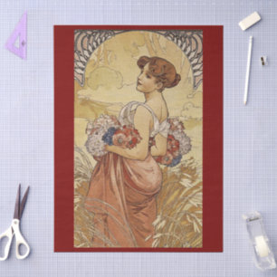 Art Nouveau Summer by Alphonse Mucha Decoupage Tissue Paper