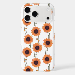 Art Nouveau Sunflower Retro Floral Stripes Orange