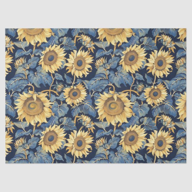 Art Nouveau Sunflowers – 10lb, 17"x23" Tissue Paper (Front)