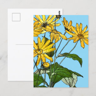 Art Nouveau Sunflowers Postcard