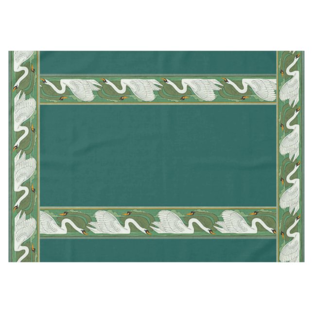 Art Nouveau Swan Birds Wildlife Animals Tablecloth (Front (Horizontal))