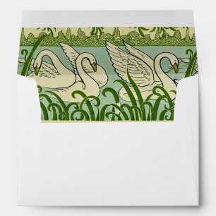 Art Nouveau Swan Pattern – Vintage Botanical Swan Envelope
