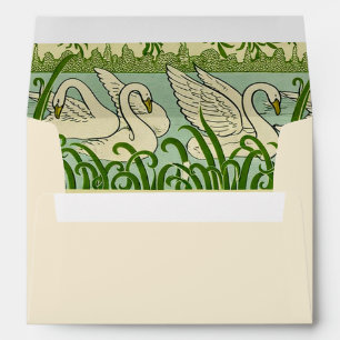 Art Nouveau Swan Pattern – Vintage Botanical Swan Envelope