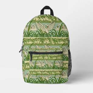 Art Nouveau Swan Pattern – Vintage Botanical Swan Printed Backpack