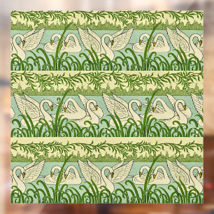 Art Nouveau Swan Pattern – Vintage Botanical Swan Window Cling