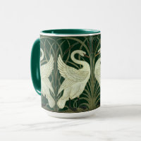 Art Nouveau Swans Frieze Pattern by Walter Crane