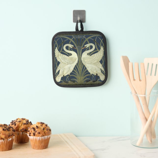 Art Nouveau Swans Frieze Pattern by Walter Crane Pot Holder (Insitu(Hanging))