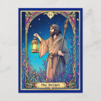 Art Nouveau Tarot Card, The Hermit