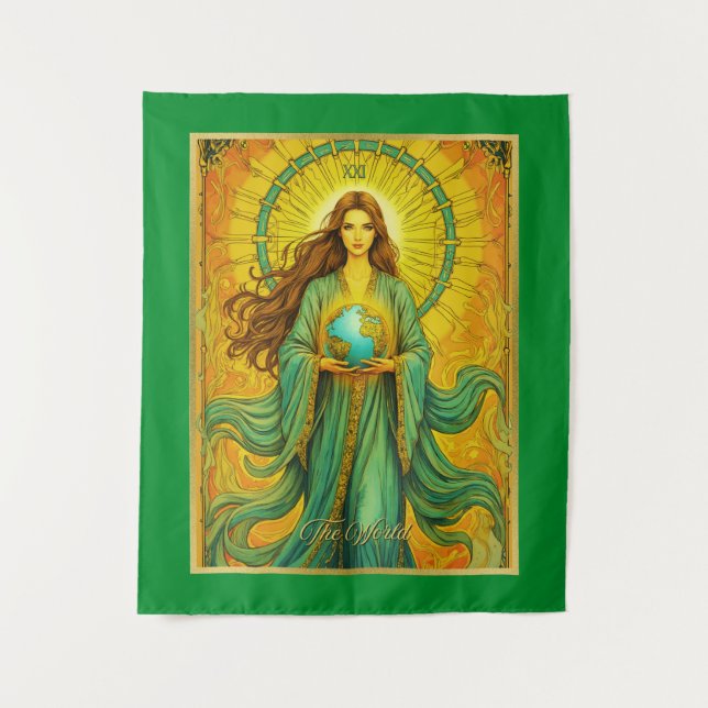 Art Nouveau Tarot Card The World Tapestry (Front)