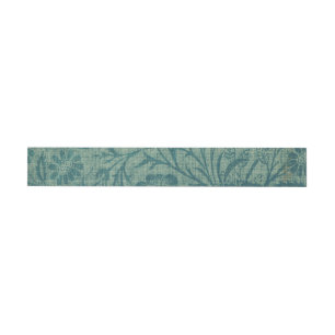 art Nouveau,teal,William Morris style, floral,chic Wraparound Address Label