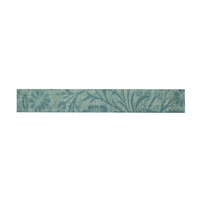 art Nouveau,teal,William Morris style, floral,chic Wraparound Address Label (Individual)