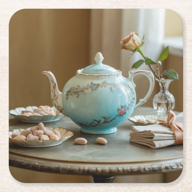 Art Nouveau Teapot Coaster Set (Front)