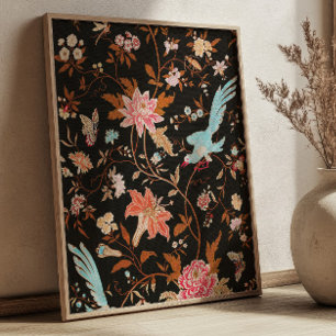 Art Nouveau Textile Art Vintage Fabric Pattern Poster
