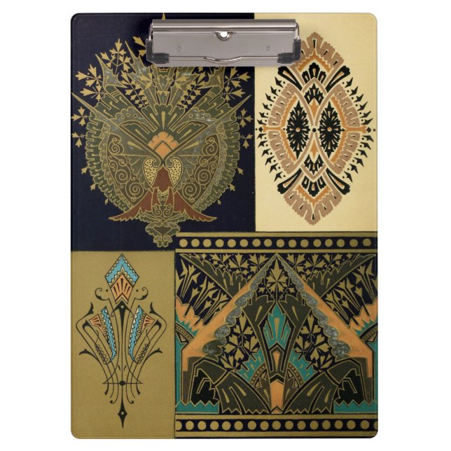 Art nouveau textile pattern Christopher dresser Clipboard (Front)