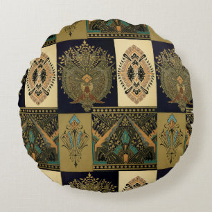 Art nouveau textile pattern Christopher dresser Round Cushion