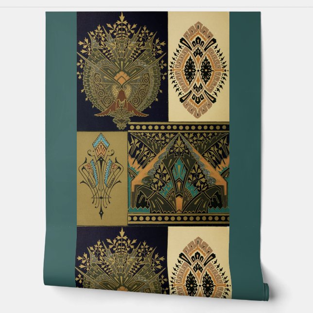Art nouveau textile pattern Christopher dresser  Wallpaper (Unrolling)
