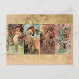 Art Nouveau ~ The Four Seasons Postcard