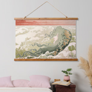 Art Nouveau The Wave by Henri Privat-Livemont Hanging Tapestry