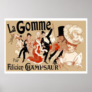 Art Nouveau Theatre play ad  La Gomme Poster