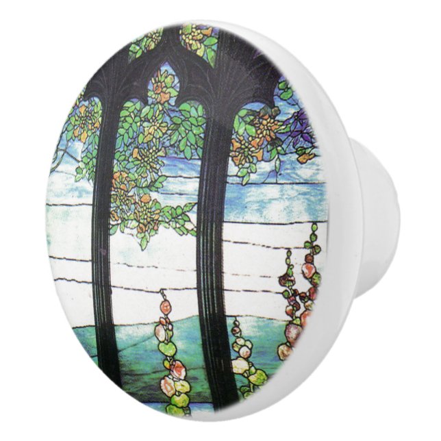 Art Nouveau Tiffany Stained Glass Garden Knob (Right)