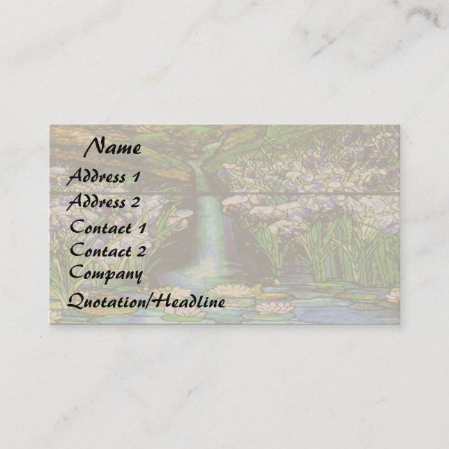 Art Nouveau Tiffany Stained Glass Nature Business Card (Front)