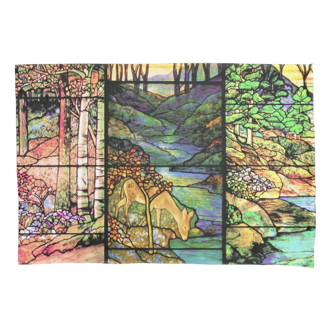 Art Nouveau Tiffany Stained Glass Pillowcase (Front)