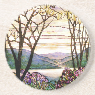 Art Nouveau Tiffany Stained Glass Vintage Coaster