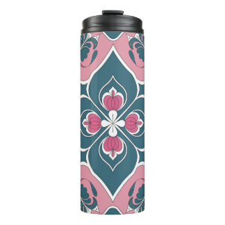 Art Nouveau Tile Floral Pattern Thermal Tumbler