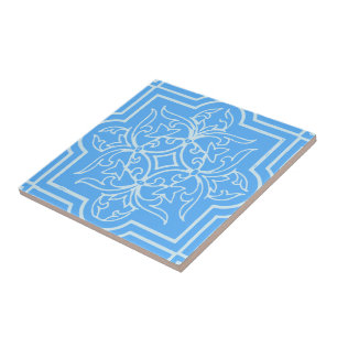 Art Nouveau tiles in blue