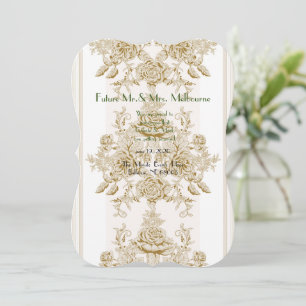 Art nouveau,Toile,floral,pattern,beige,chic,elegan Save The Date
