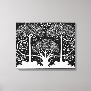 Art Nouveau Tree Beardsley Pattern Canvas Print