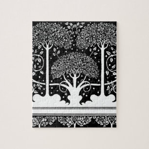 Art Nouveau Tree Beardsley Pattern Jigsaw Puzzle