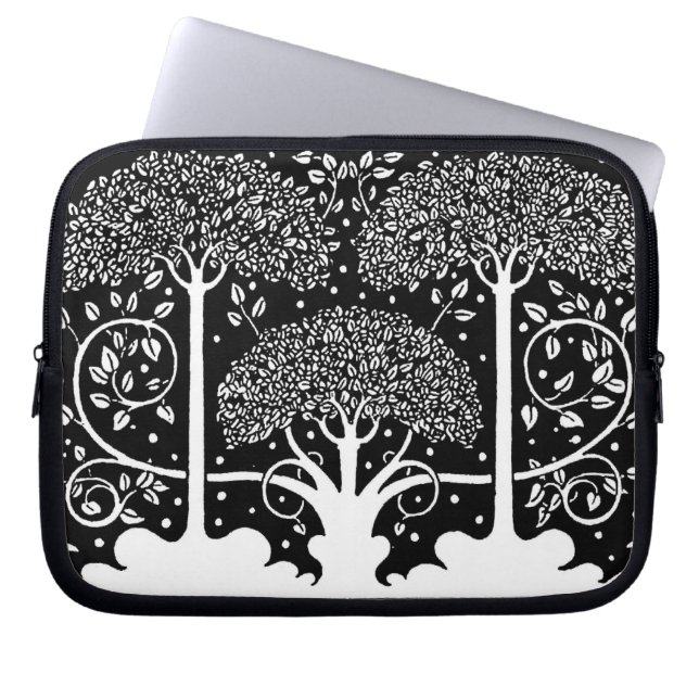 Art Nouveau Tree Beardsley Pattern Laptop Sleeve (Front)