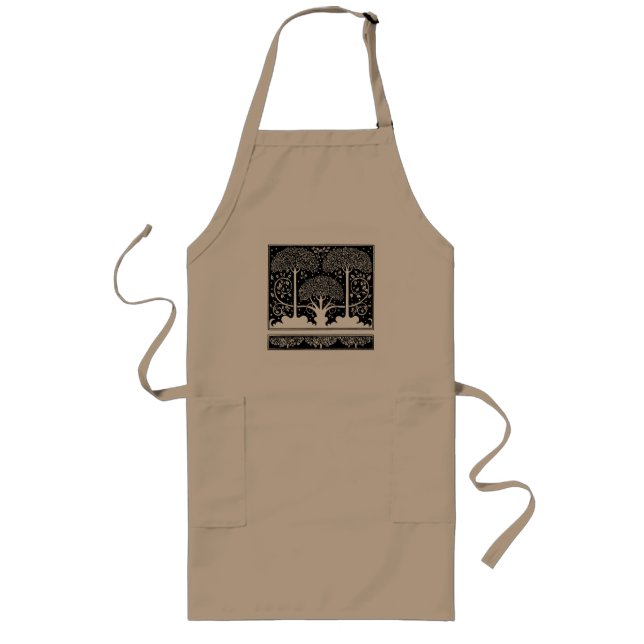 Art Nouveau Tree Beardsley Pattern Long Apron (Front)